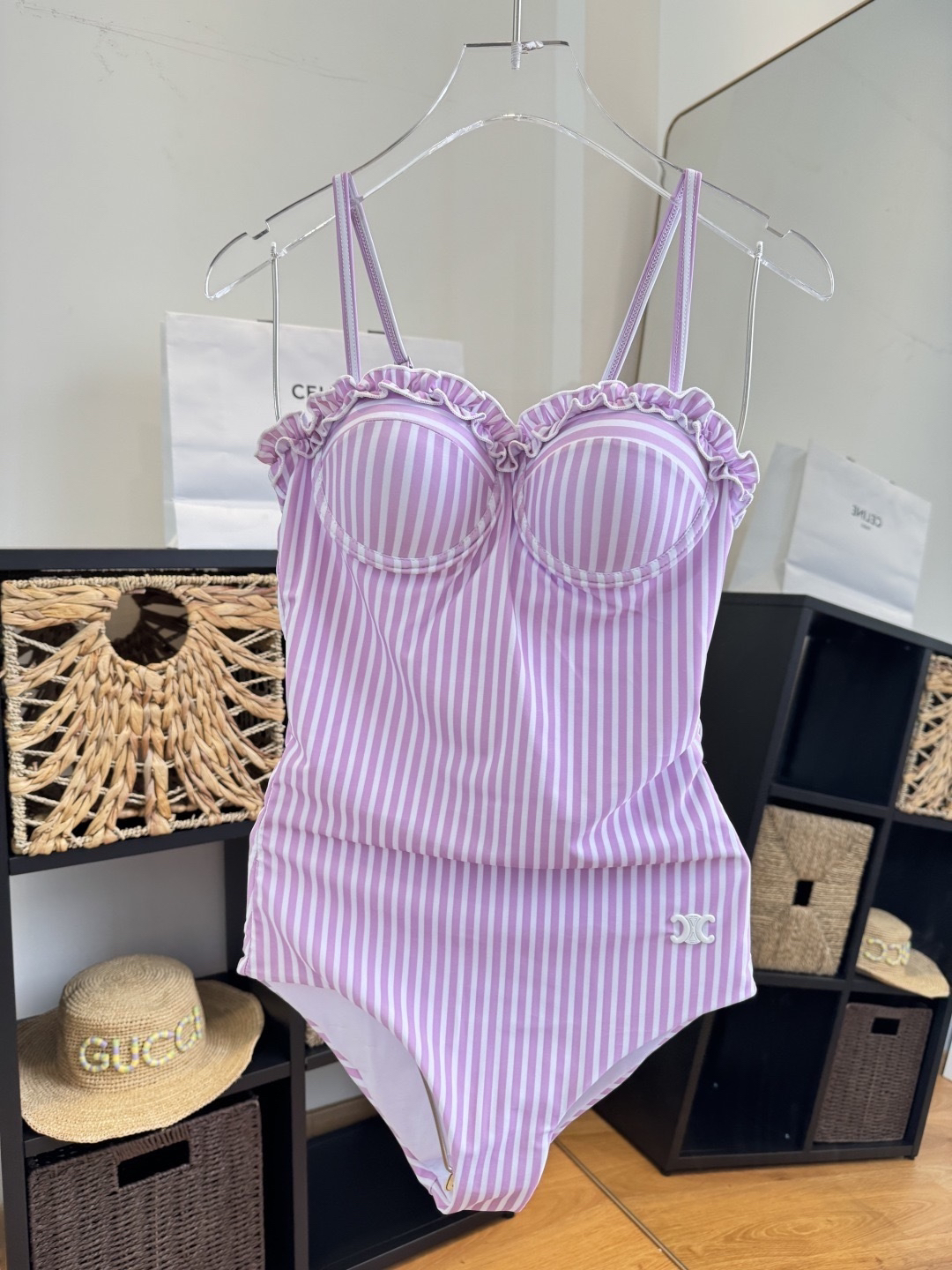 [TOP] CELINE One-Piece Swimsuit - Pink - 711 Luxury