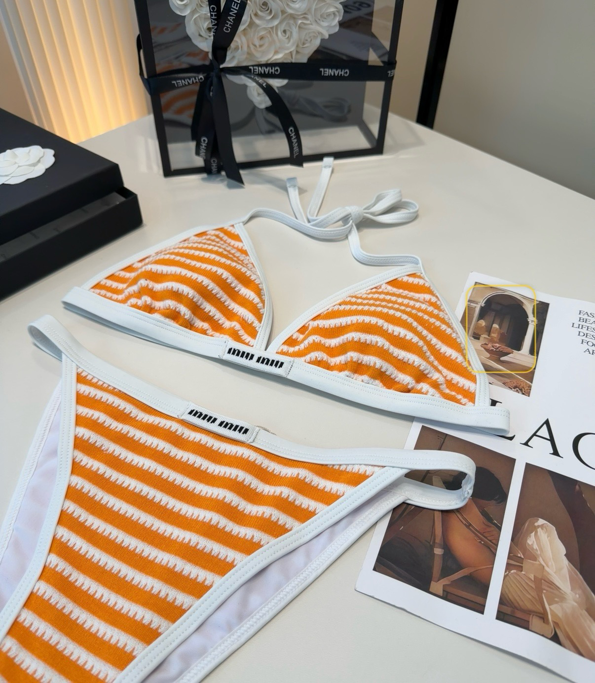 [TOP] Miu Miu Bikini Swimsuit - Orange - 711 Luxury