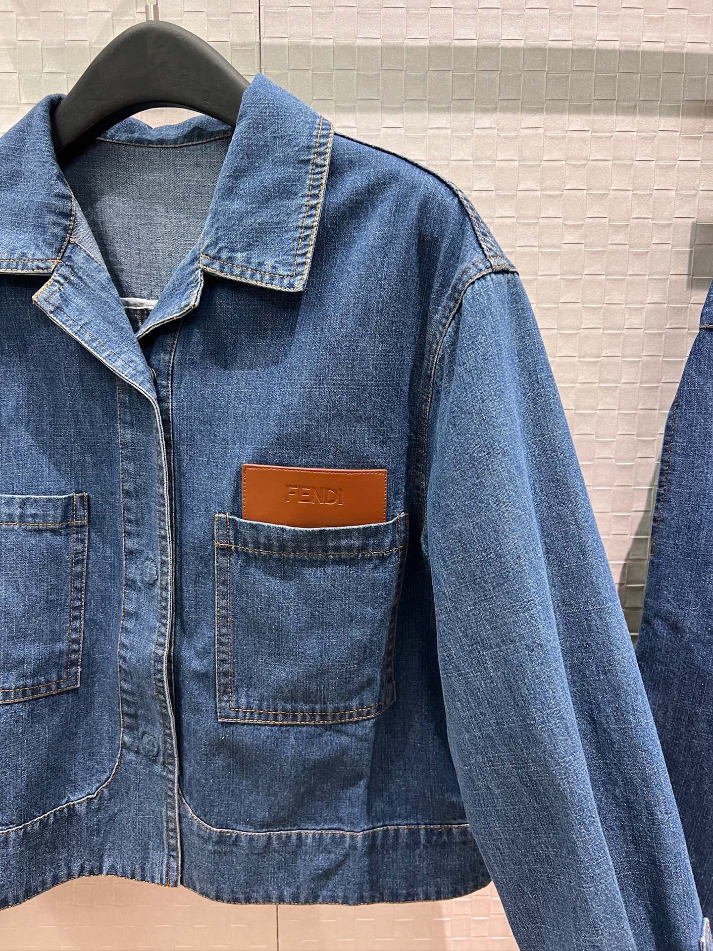 [TOP] FENDI Cowboy Jacket and Short Skirt Set - Blue