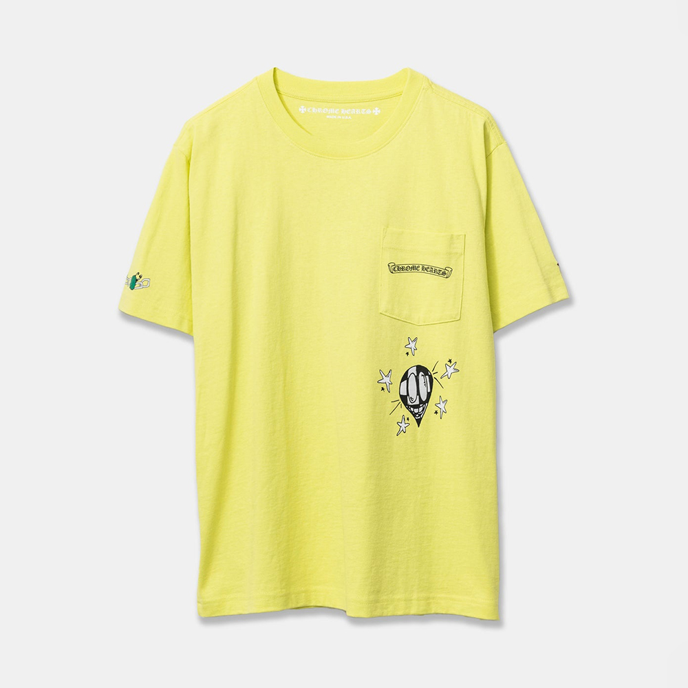 Chrome Hearts Neon Yellow Chrome Hearts x Matty Boy Chain Face T-Shirt #382666