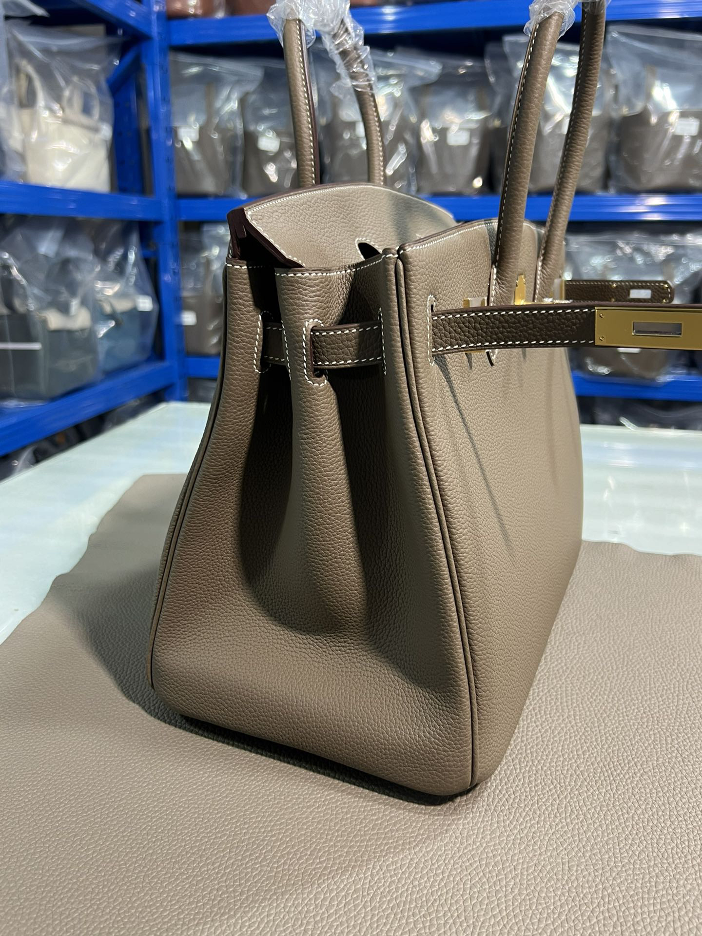 [TOP] HERMES Birkin Togo Leather 35cm - Etoupe & GHW