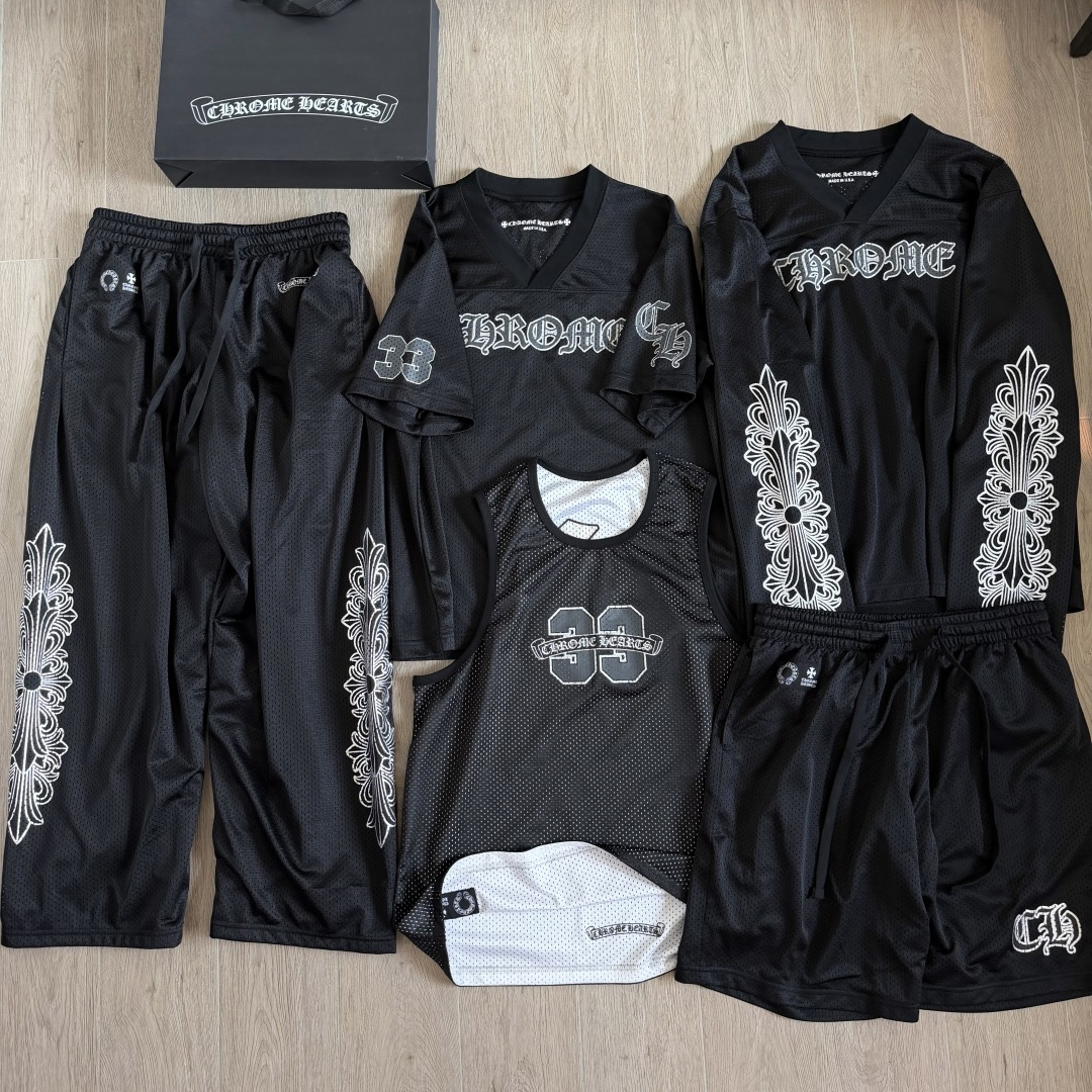 Chrome Hearts black Clothing Chrome Hearts Black Mesh Hockey Jersey Shorts Pants T-shirt Sweatshirt Vest #390493 | Nigo Offic