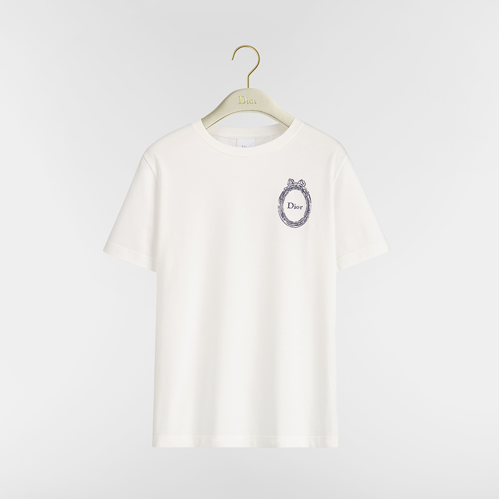 Dior white Clothing DIOR Dioriviera Dior Médaillon T-Shirt White Cotton Jersey #390718 | Nigo Office