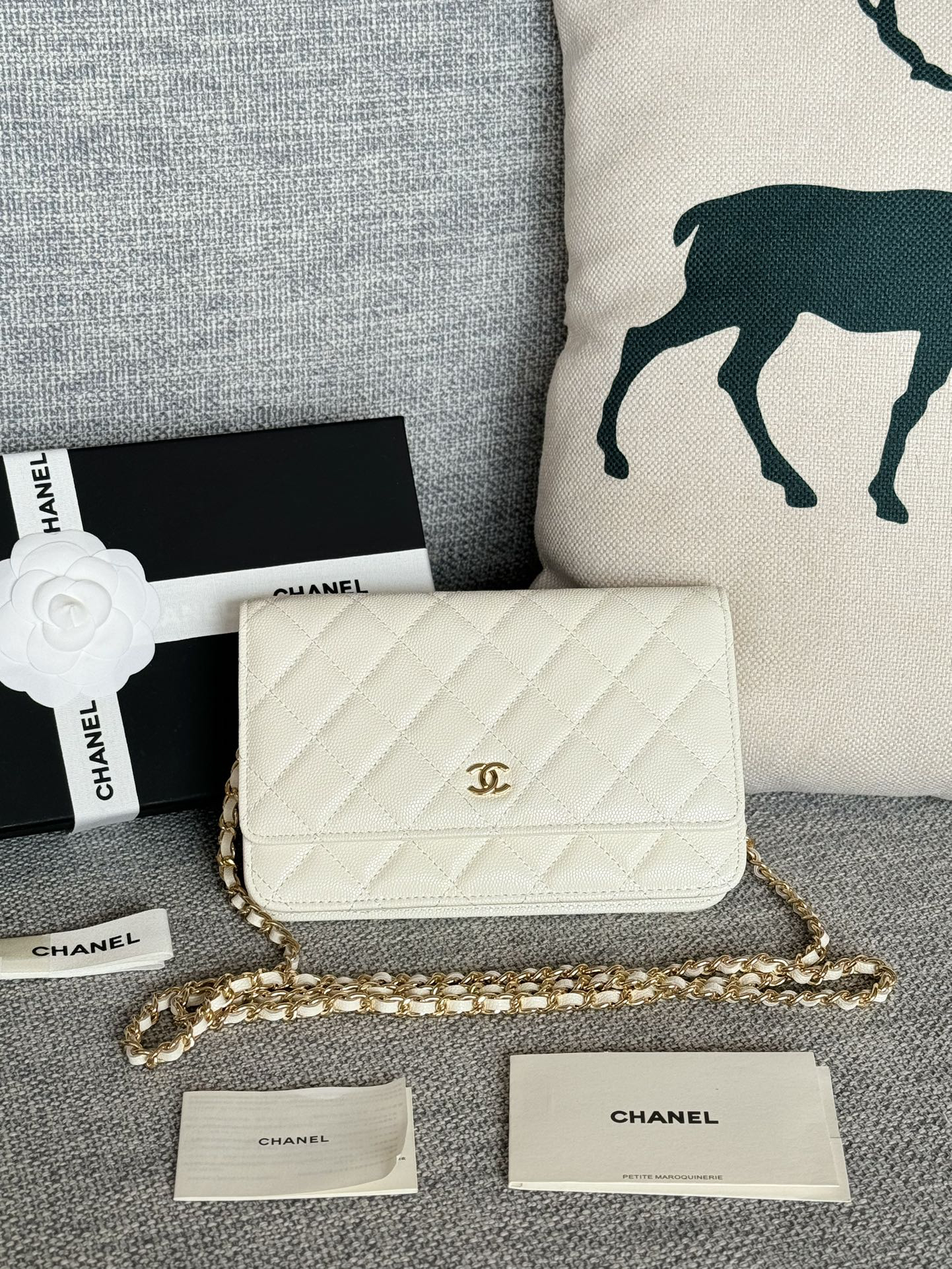 [TOP] CHANEL Woc Bag Cowhide 19x12x3cm - Beige & GHW - 711 Luxury