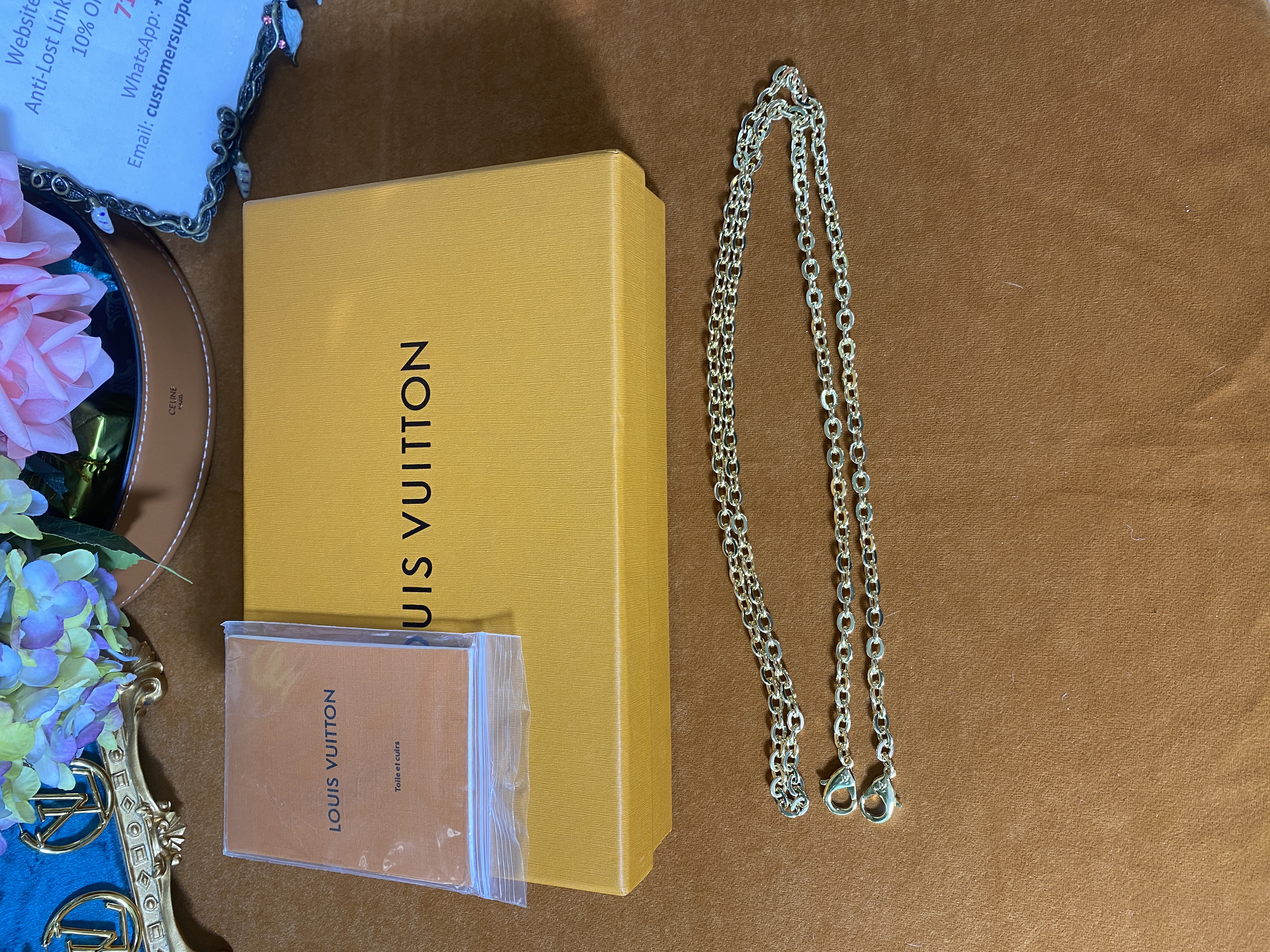 [TOP] Louis Vuitton LV Bag Chain - Gold - Length: 112cm, Adjustable - 711 Luxury