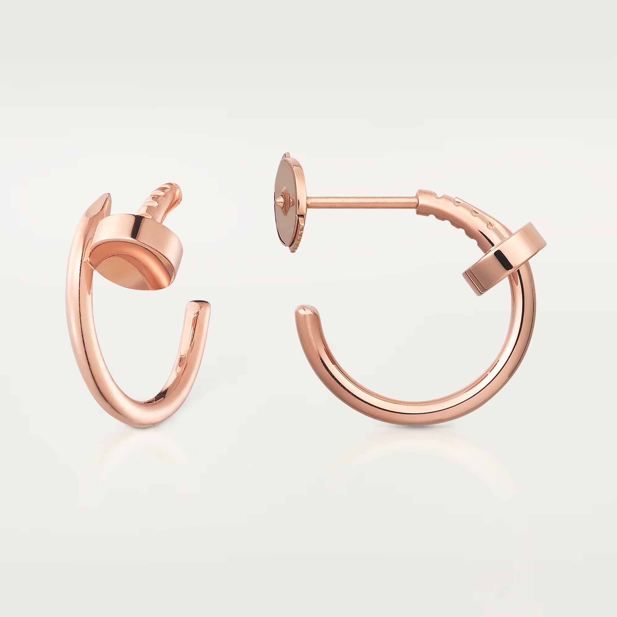 Carty Nails Solo Trace Earrings,Rose Gold,Medium Model