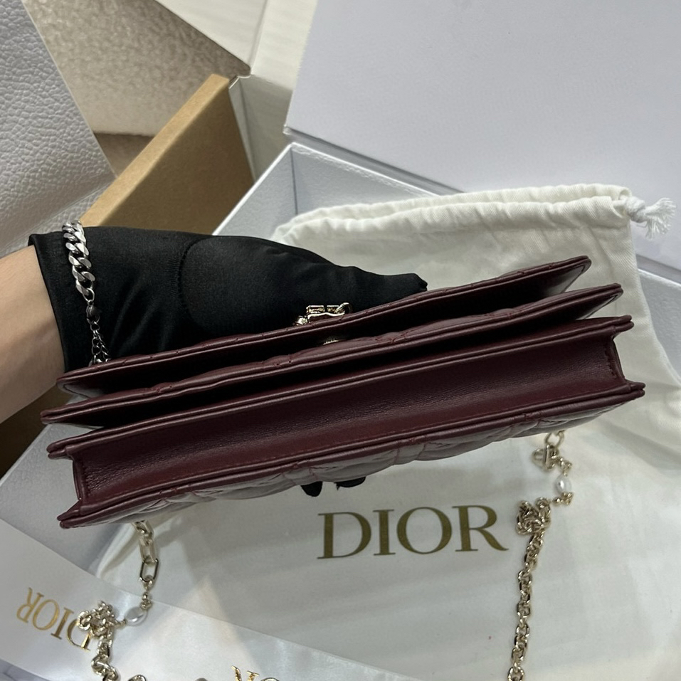 [TOP] Christian Dior My Dior Mini Bag Cannage Lambskin 21*11*4.5cm - Cherry Red