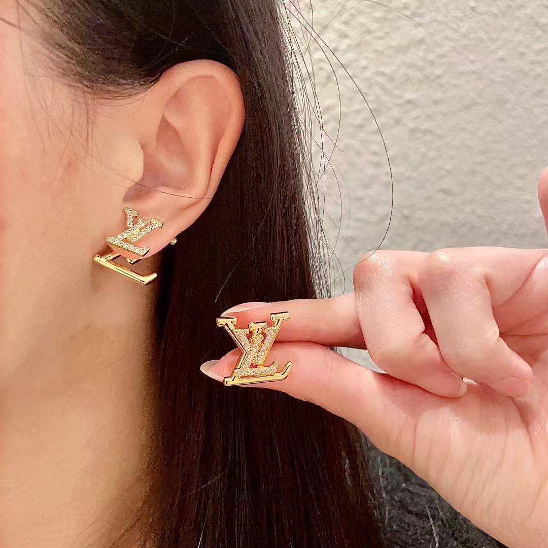 [TOP] Louis Vuitton LV Earrings - Gold - 711 Luxury