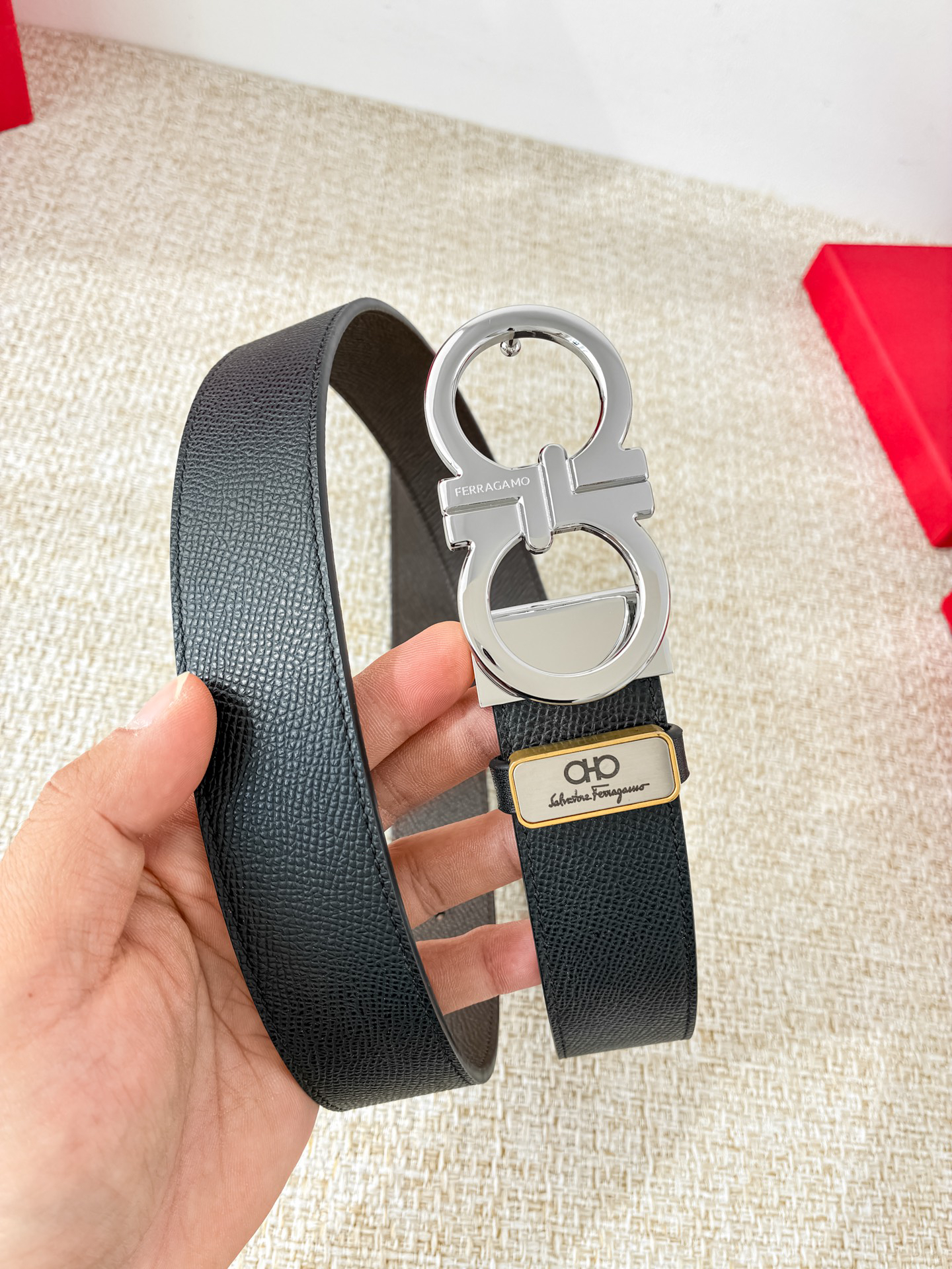 [TOP] Ferragamo Men's Belt 3.5cm - Black - 711 Luxury