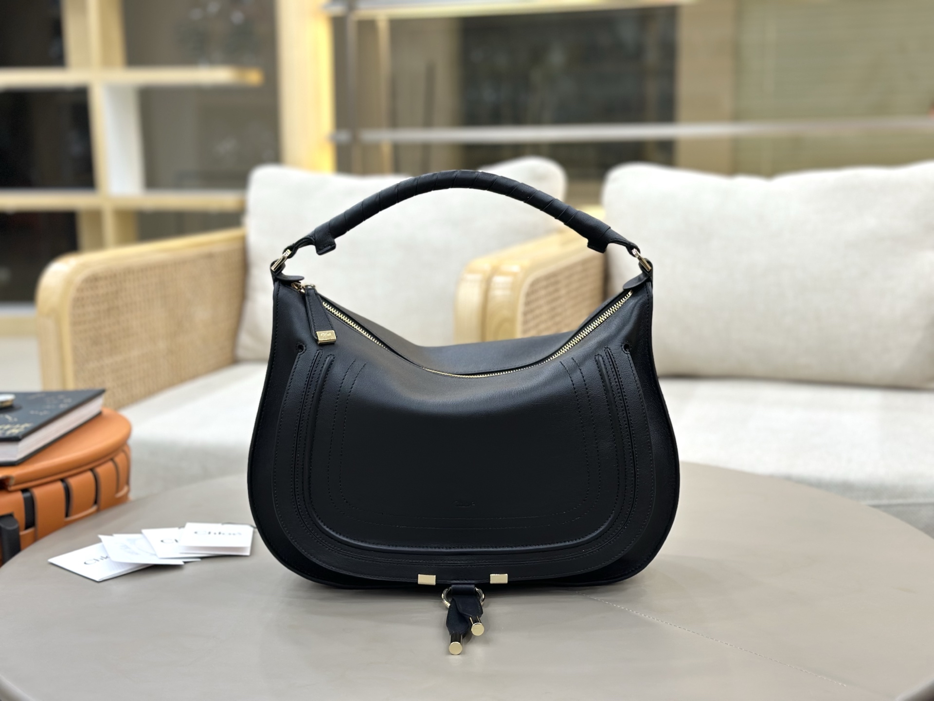 [TOP] Chloe Marcie Bag Calfskin 37*25*9.5cm - Black - 711 Luxury