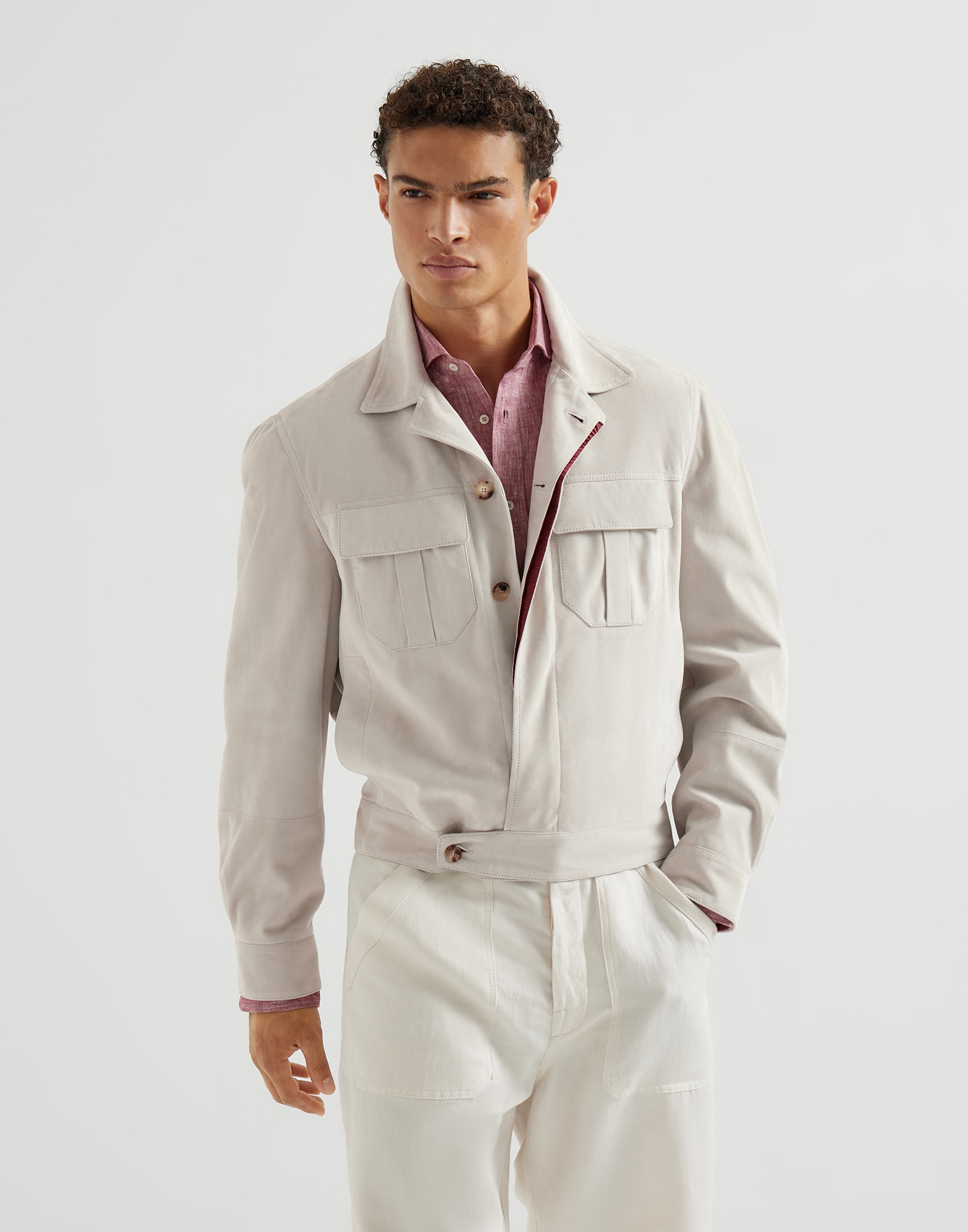 Brunello Cucinelli Clothing Brunello Cucinelli Suede jacket for Man in Sand #394819 View 2 | Nigo Office