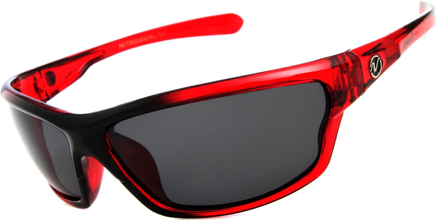 Nitrogen Polarized Rectangular Sunglasses for Men - Sport Wrap Around Frame UV400 Protection
