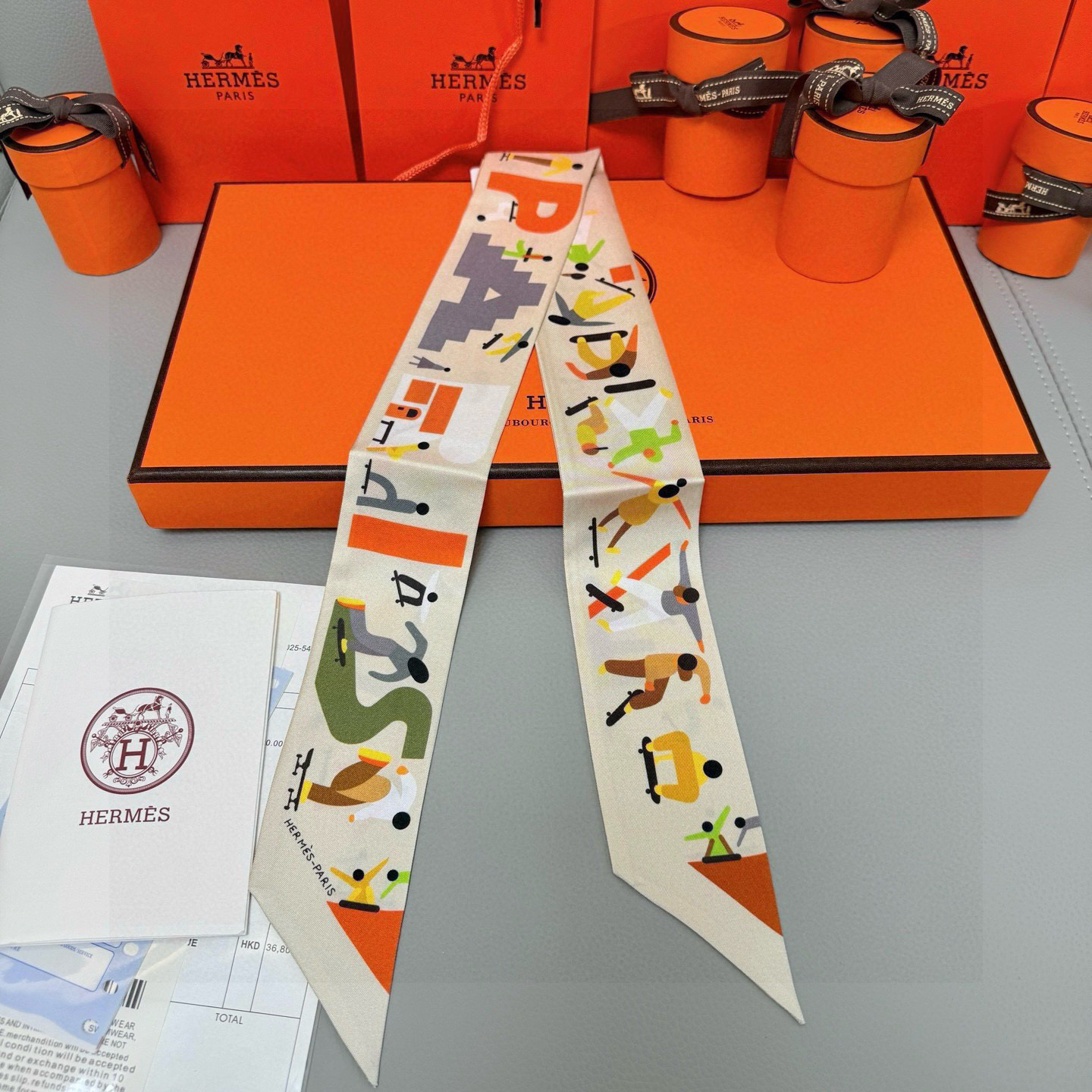 [TOP] HERMES Twilly Scarf 5x86.5cm - Beige - 711 Luxury