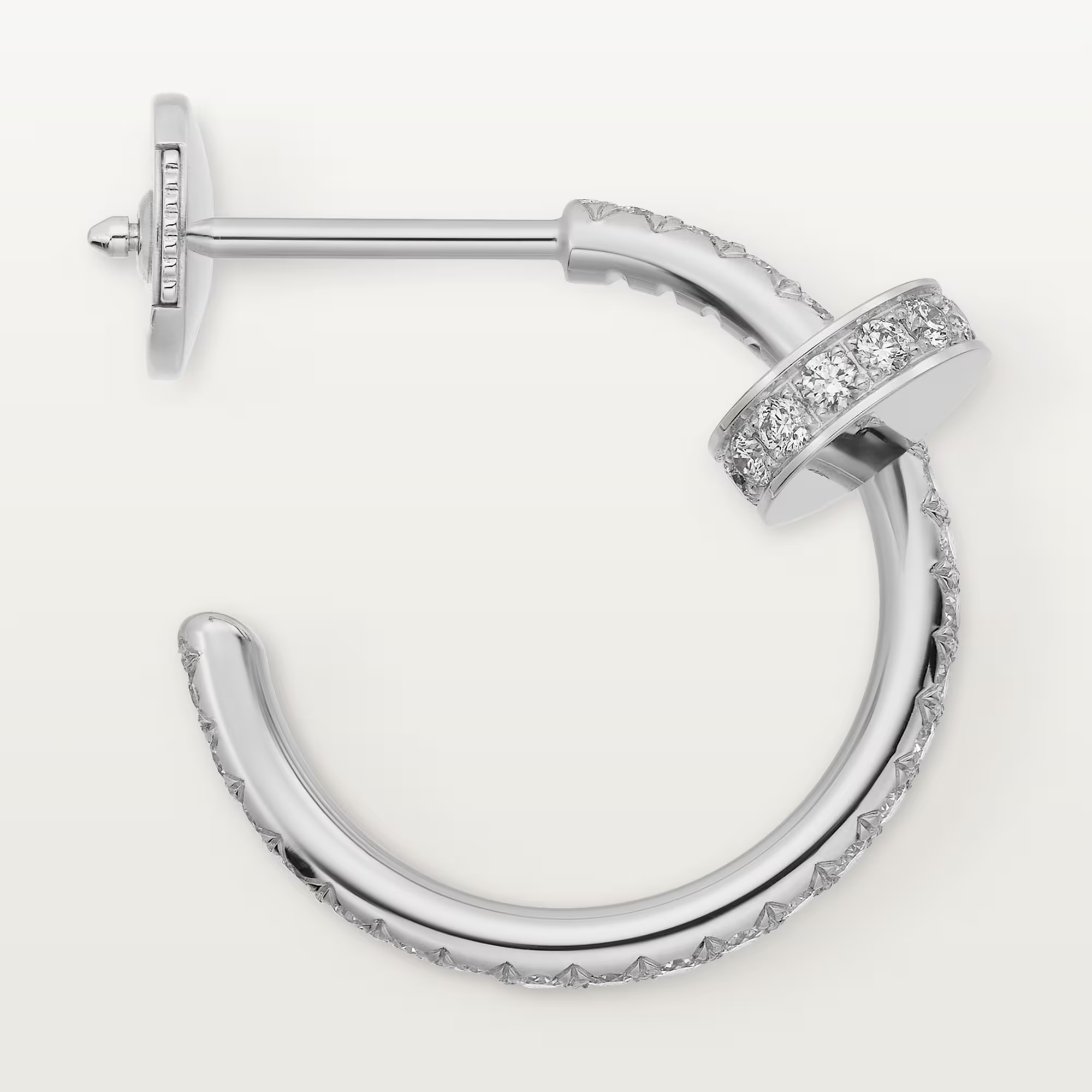 Carty Nails Solo Trace Earrings ,White Gold ,36 Moissanite