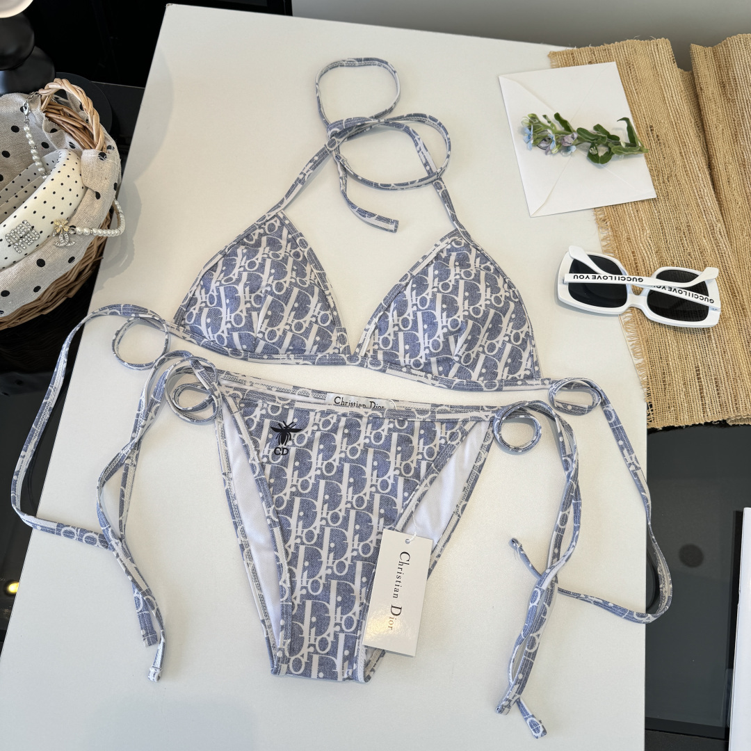 [TOP] Christian Dior Bikini Swimsuit Set - Blue - 711 Luxury