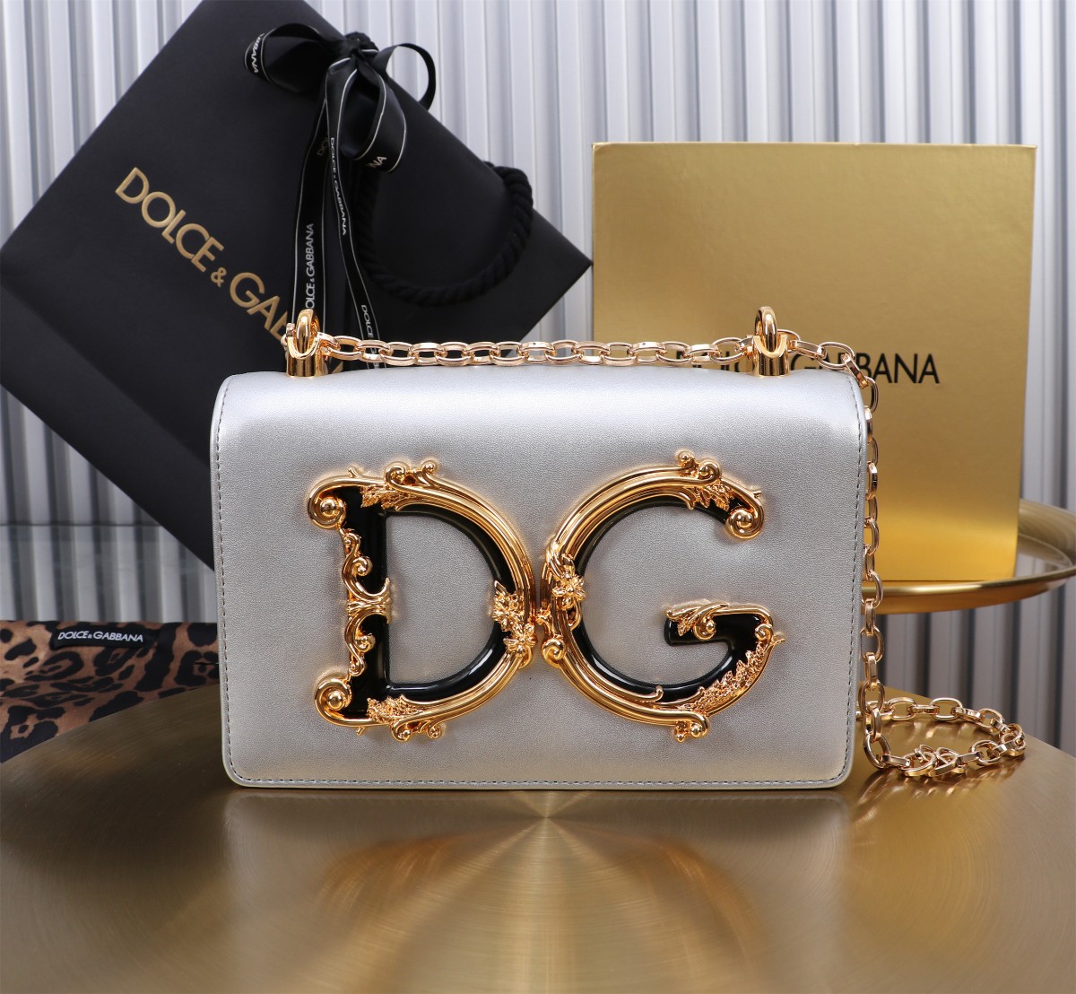 [TOP] Dolce & Gabbana D&G Girls Bag  21x5x13.5 cm - Sliver - 711 Luxury