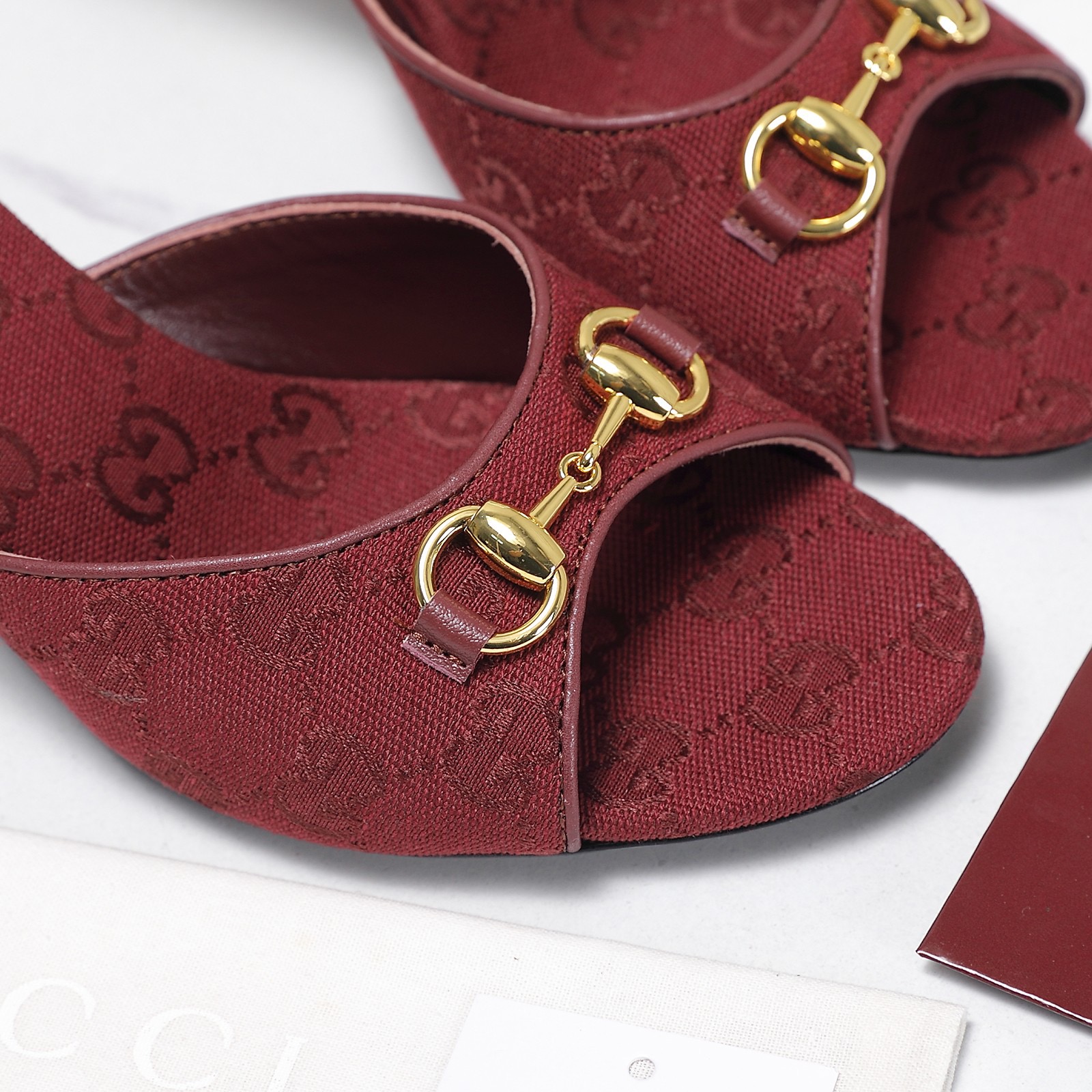 [TOP] GUCCI 7.5cm High Heel Slippers - Red - 711 Luxury
