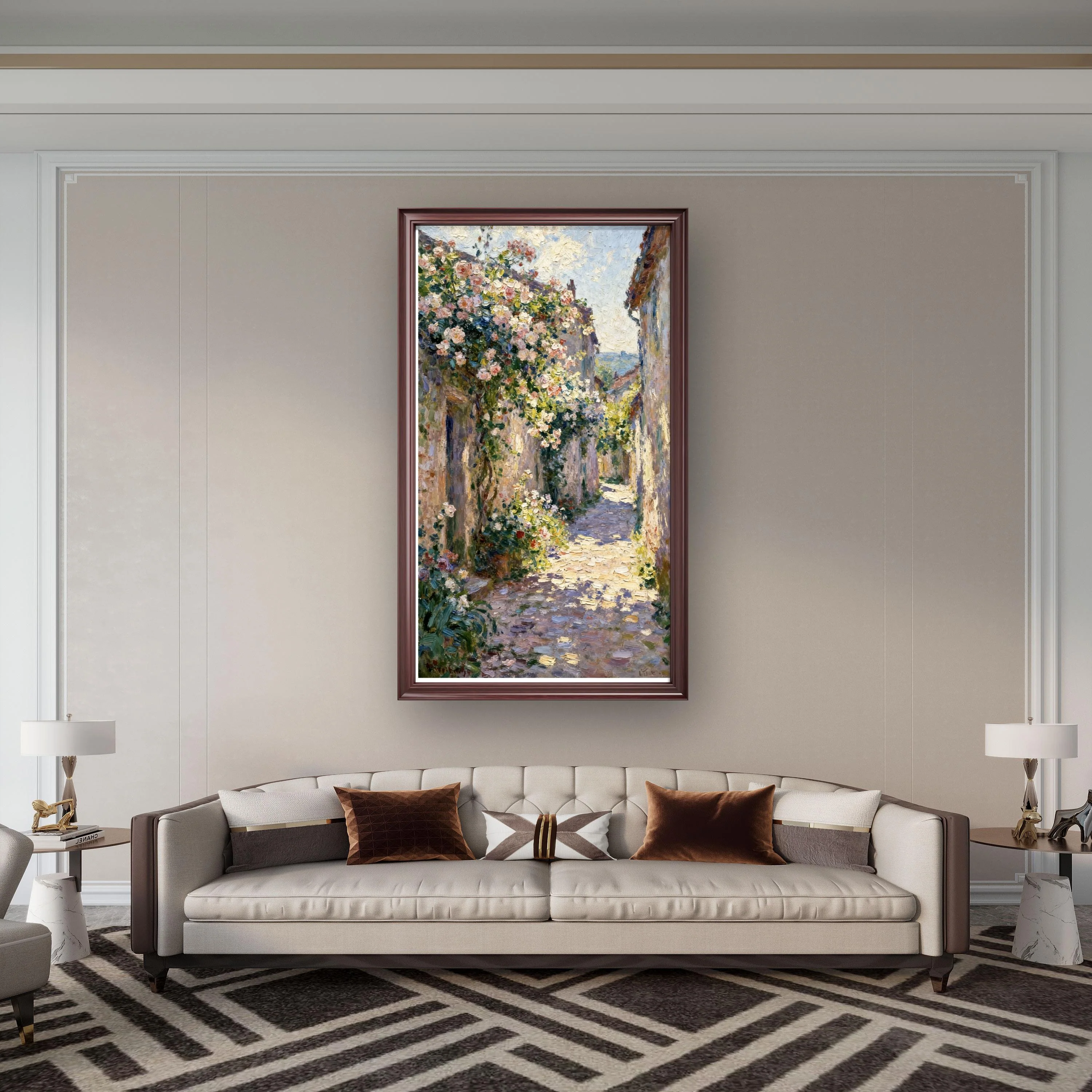 Flower Shadows on Stone Wall