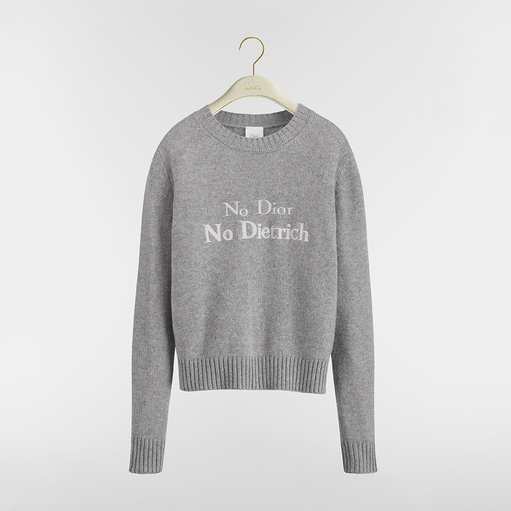 DIOR No Dior No Dietrich Embroidered Sweater Cashmere Knit #383786