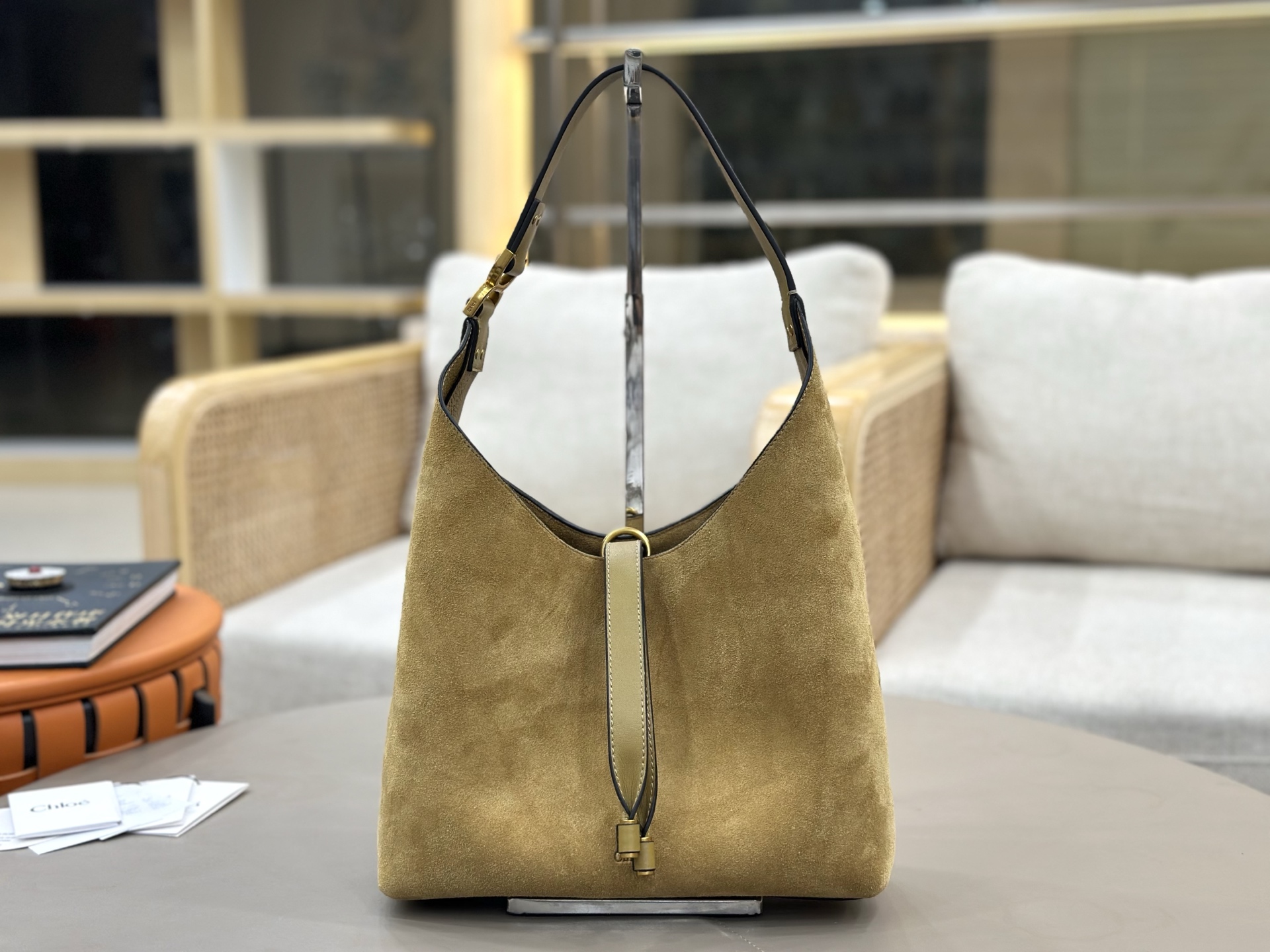 [TOP] Chloe Hobo Bag Suede Leather 36*29*10cm - Ginger - 711 Luxury
