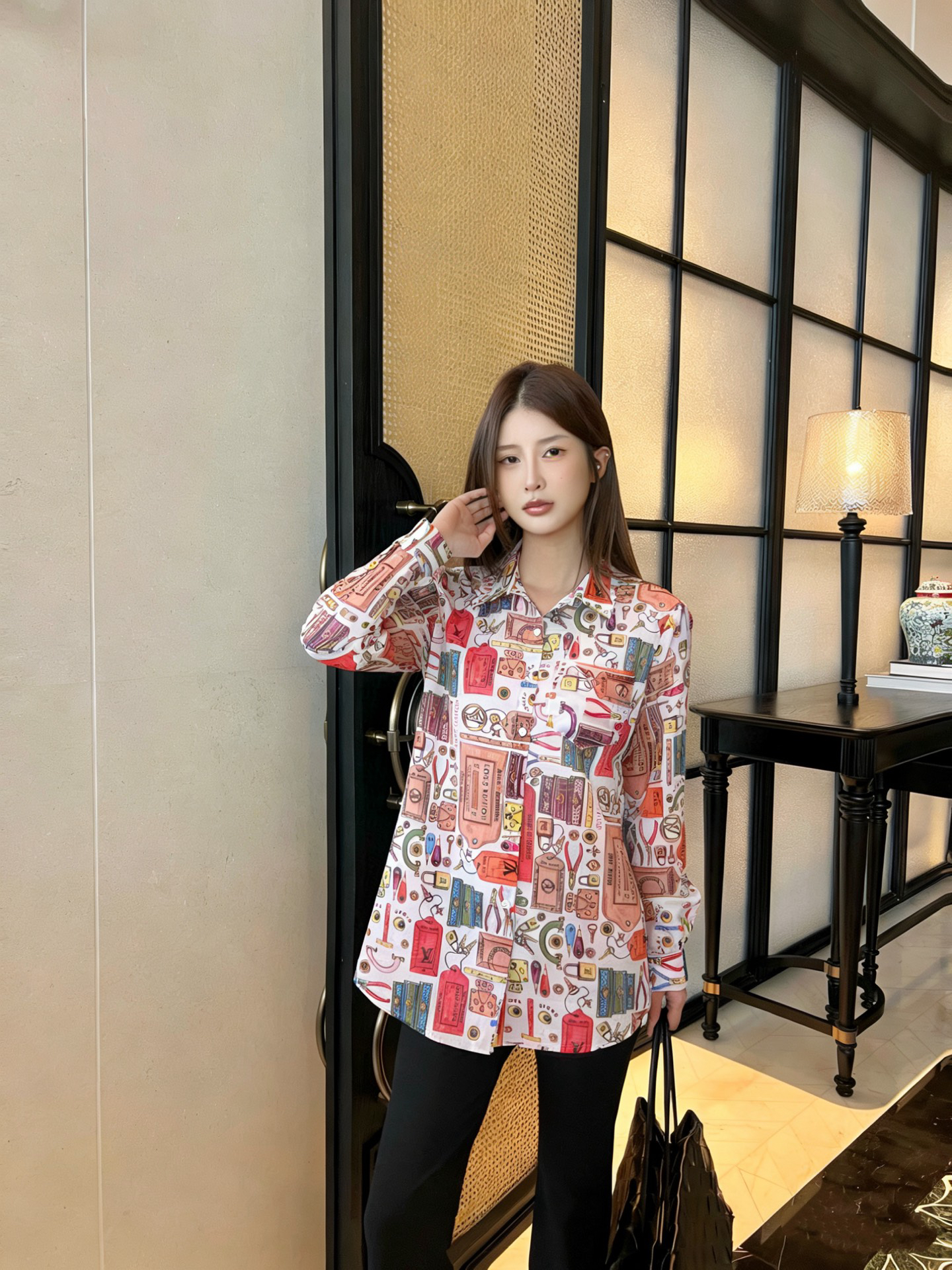 [TOP] Louis Vuitton LV  Sheer Shirt - Red