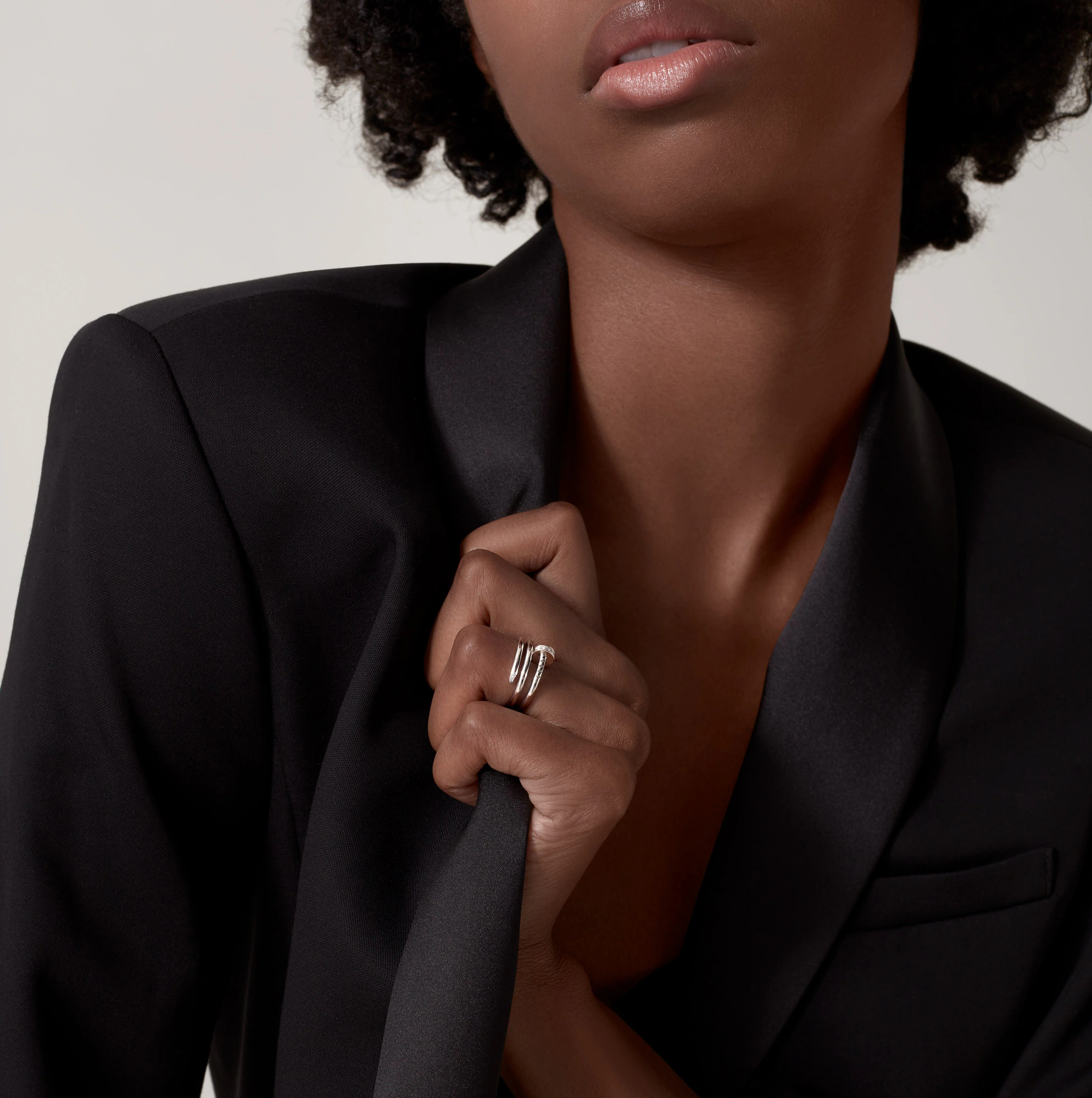 Carty Nails Infinity Wrap Ring,White Gold,Moissanite