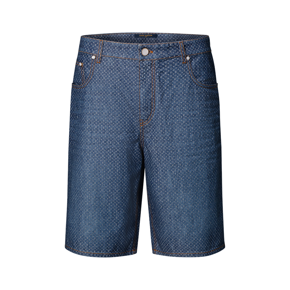 Louis Vuitton Clothing LOUIS VUITTON Reflective Nanogram Chambray Shorts #396168 | Nigo Office