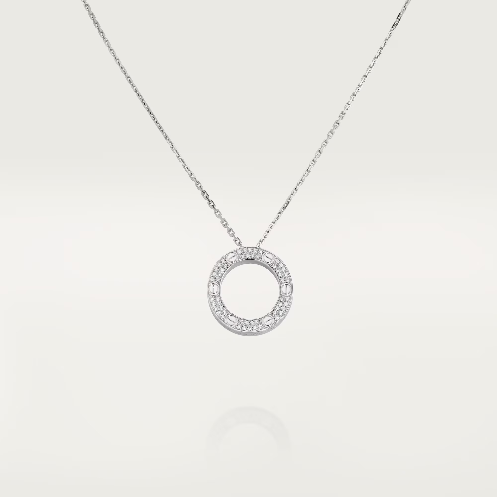 Carty Love Stardust Necklace, White  Gold, Paved  Moissanite