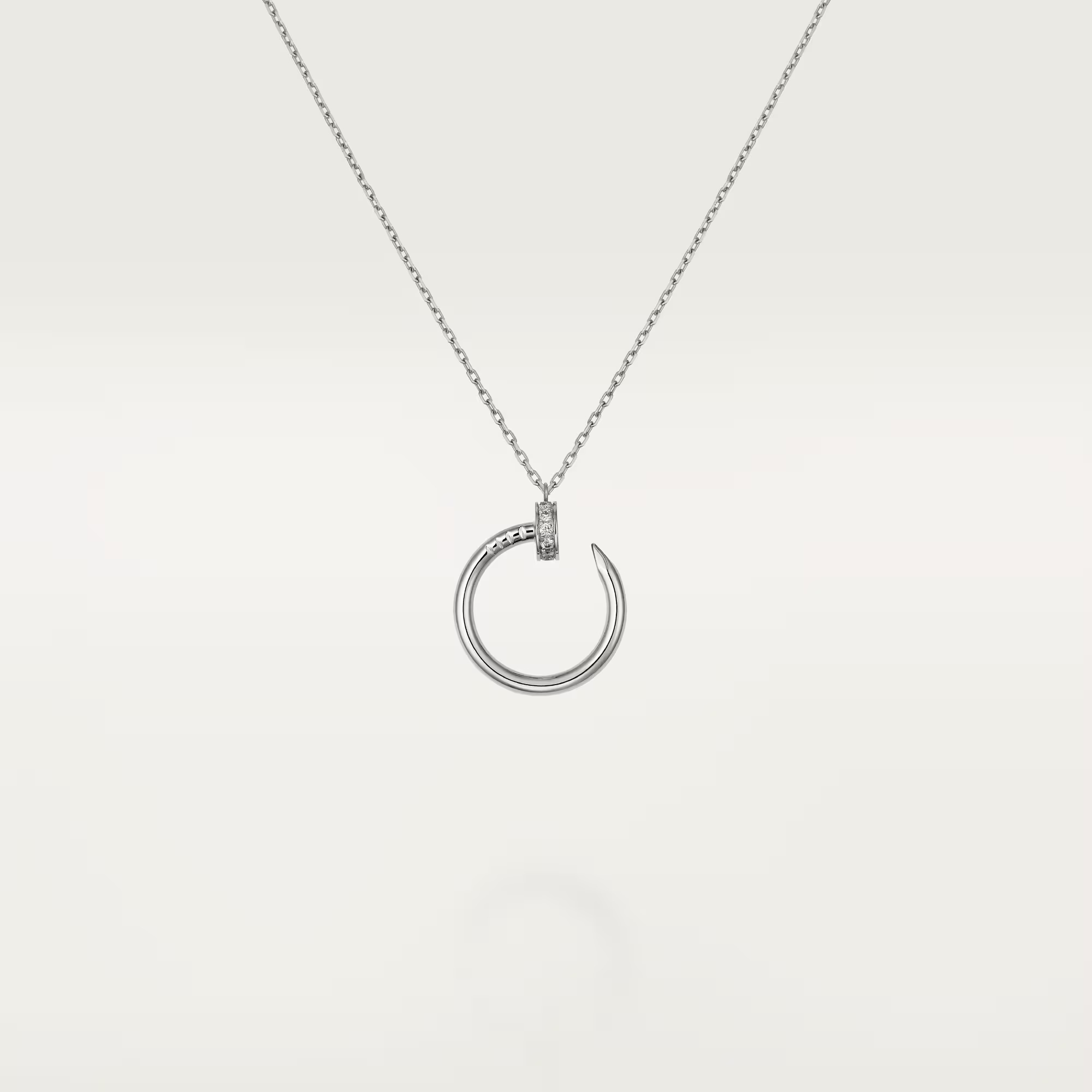 Carty Nails Solo Trace Necklace, White Gold, 36 Moissanite