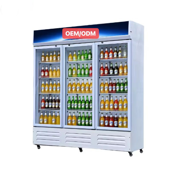 Three-door beverage cooler, display case, refrigerator--2.23CBM