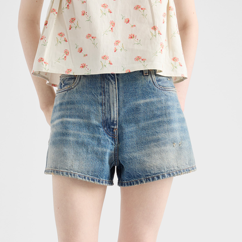 PRADA Navy Denim Shorts #382443