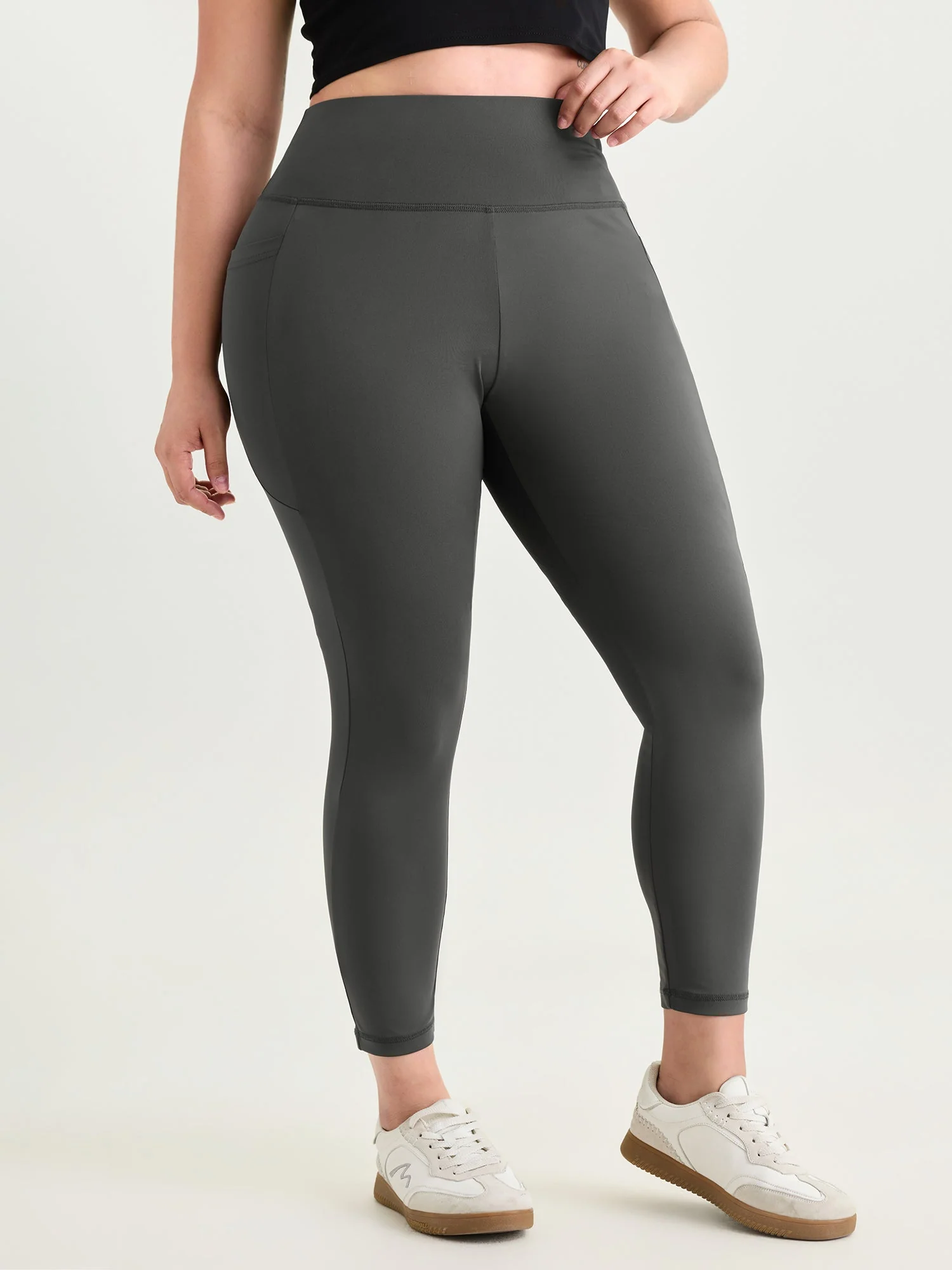 Stretchy Wide Waistband Pocket Leggings