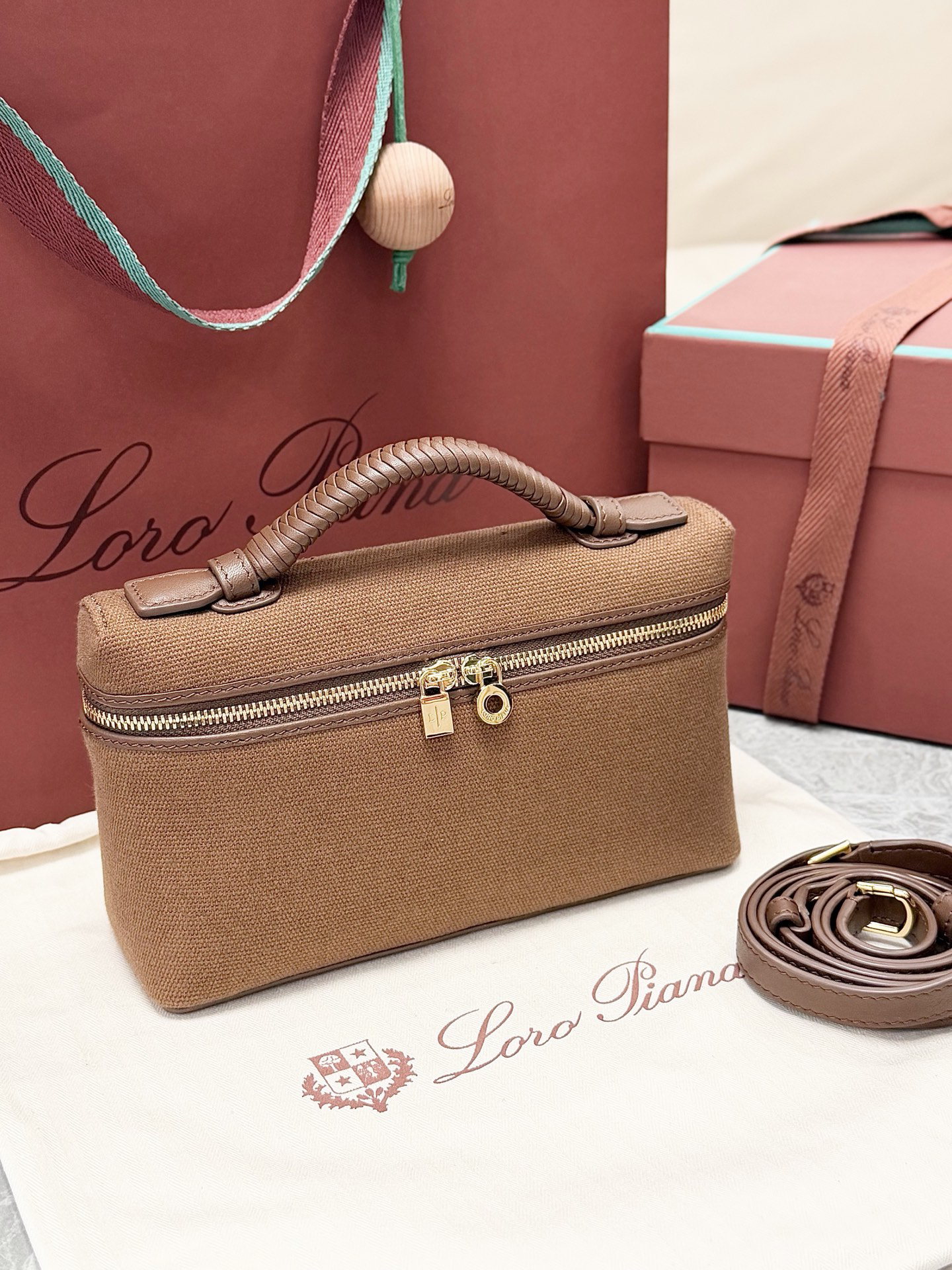 [TOP] Loro Piana Extra Poet L19 Bag 11 x 19 x 6.5 cm - Brown - 711 Luxury