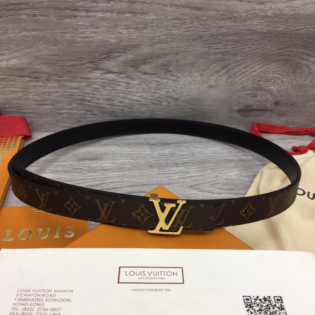 [TOP] Louis Vuitton LV Belt 2 cm - Brown - 711 Luxury