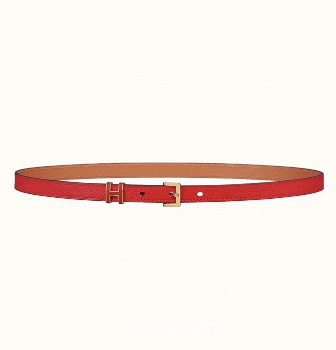 [TOP] HERMES Eom Calfskin Belt 15mm - Red - 711 Luxury