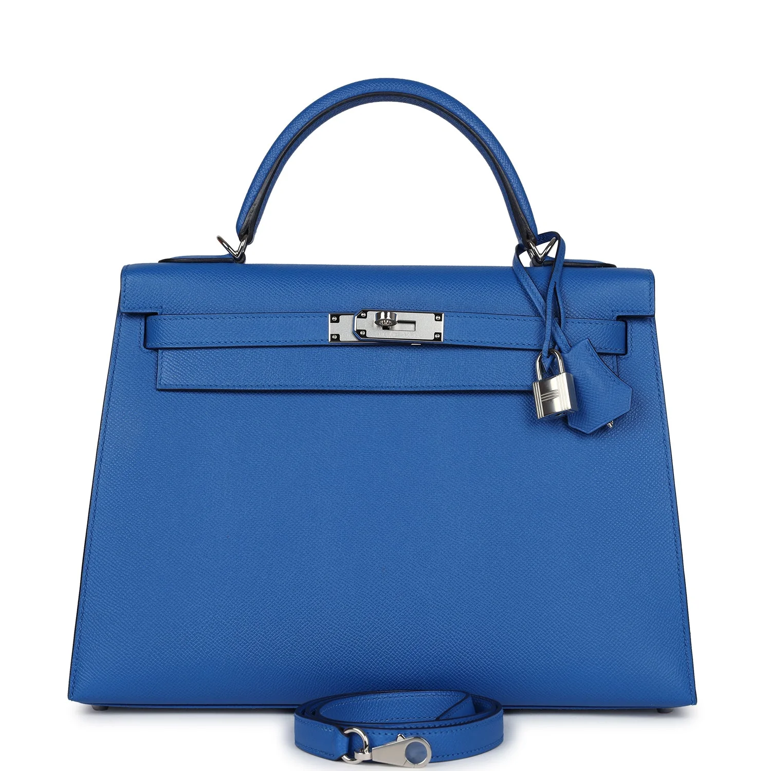 Hermes Kelly Sellier 3 Bleu France Epsom Palladium Hardware