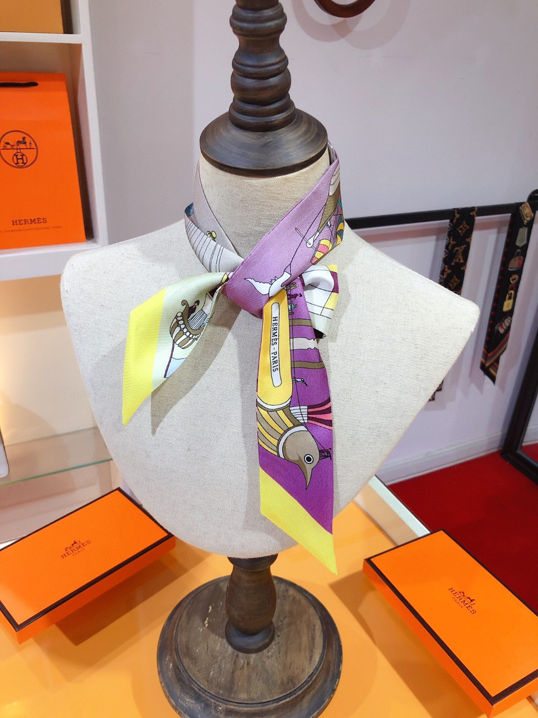 [TOP] HERMES Twilly Scarf - Purple - 711 Luxury