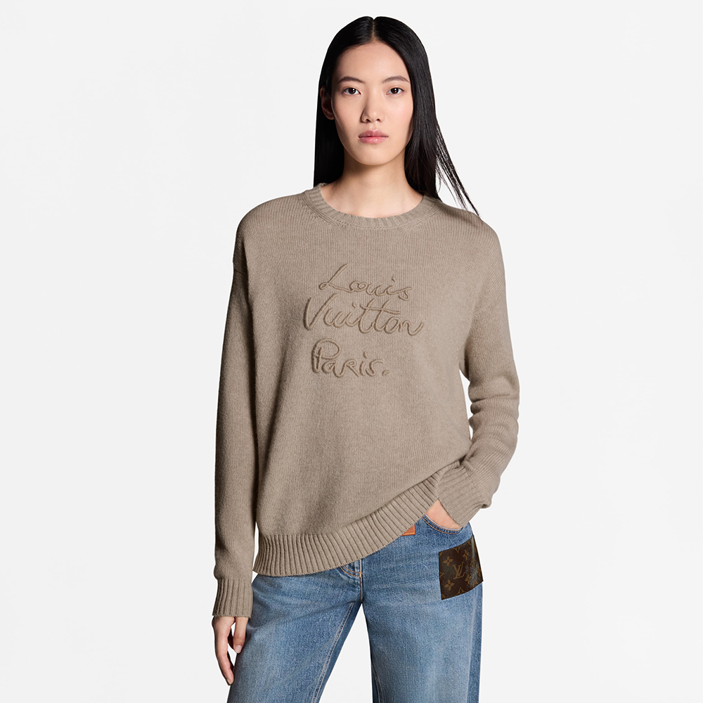 LOUIS VUITTON Top-quality Version Cursive Signature Pullover#384687