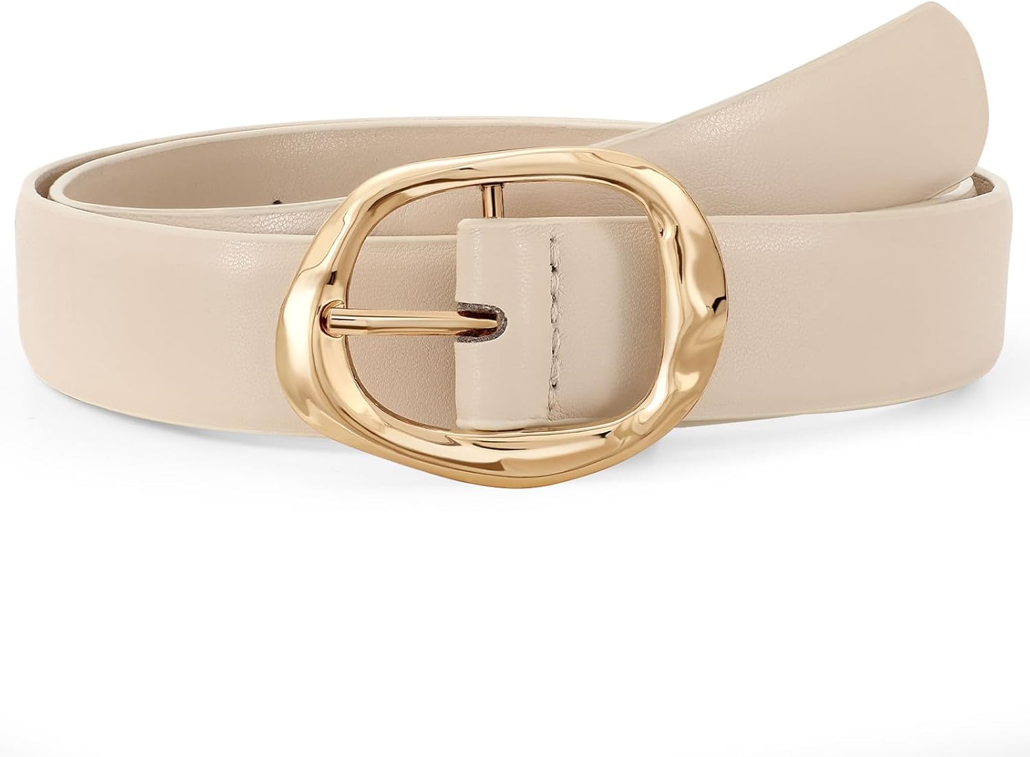 Women Leather Belt for Jeans Pants Ladies Casual Waist Belt Fashion Women Belt with Gold Buckle
