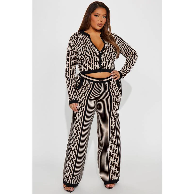 Stay Pretty Sweater Pant Set - Black/combo
