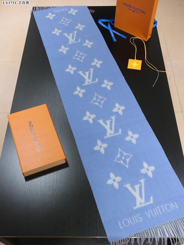 [TOP] Louis Vuitton LV  Cashmere Scarf - Blue