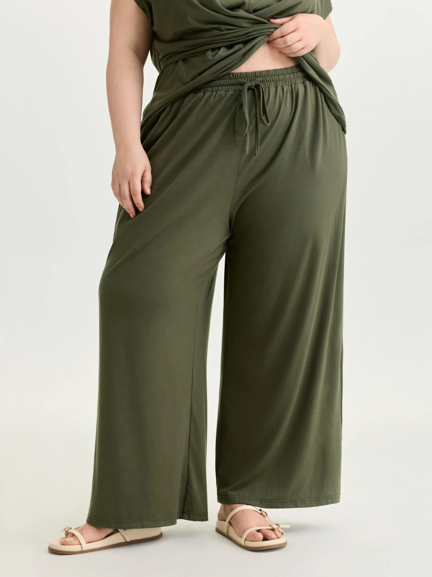 Supersoft Drawstring Waist Straight Leg Pants