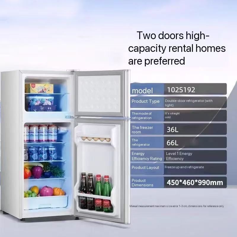 102L double-door refrigerator--0.22CBM
