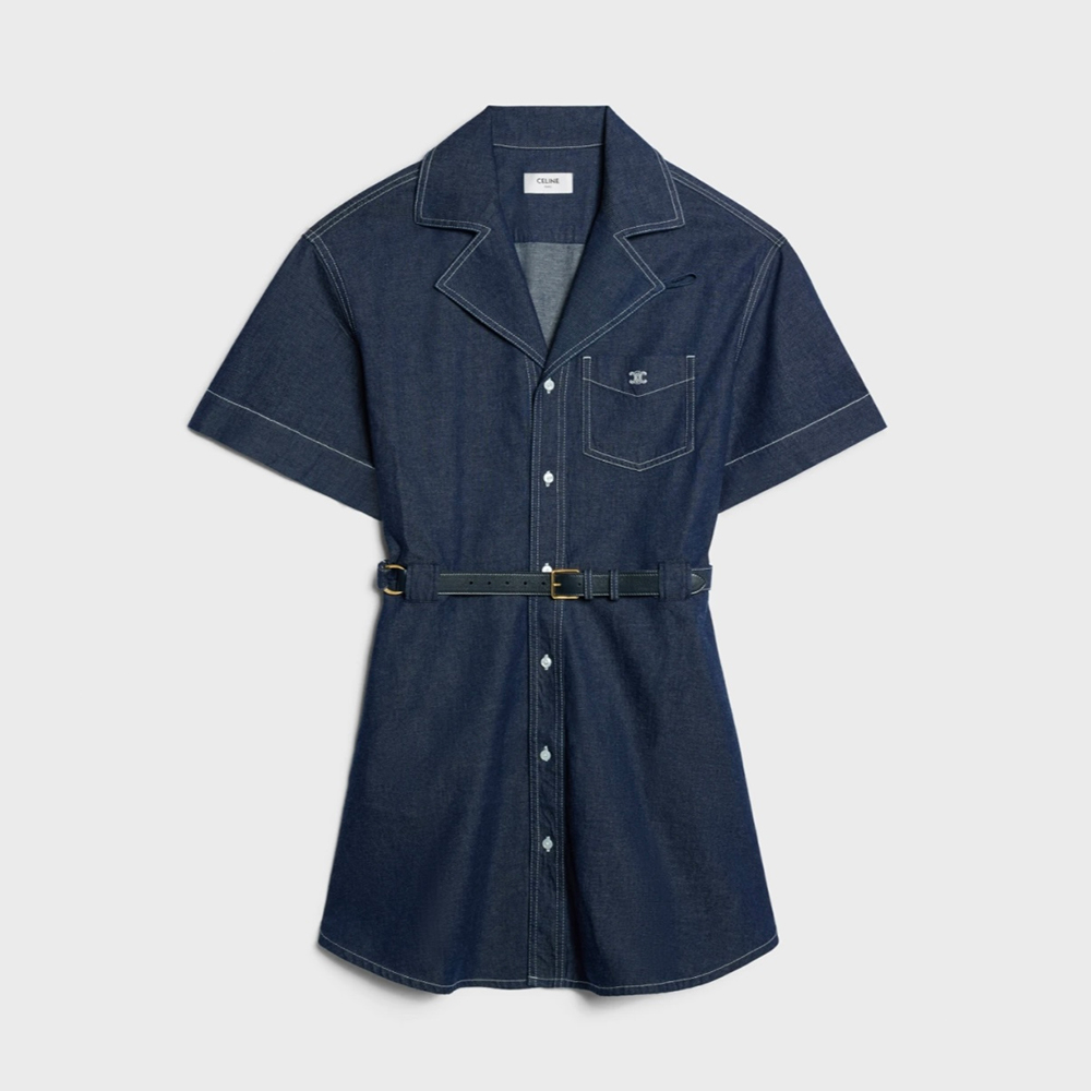 Celine Clothing Celine Denim Short Dress With Belt #390588 | Nigo Office