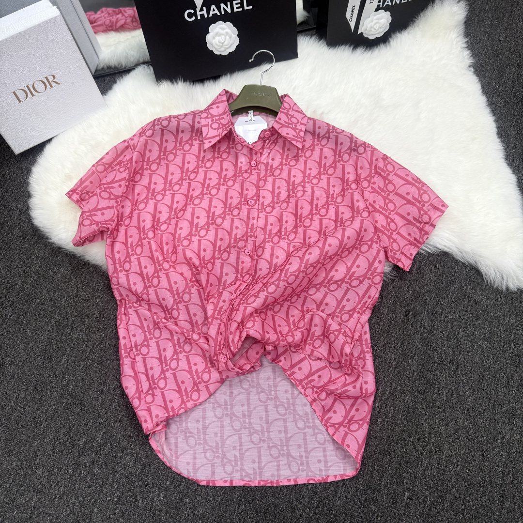 [TOP] Christian Dior  Shirt + Shorts Suit - Pink