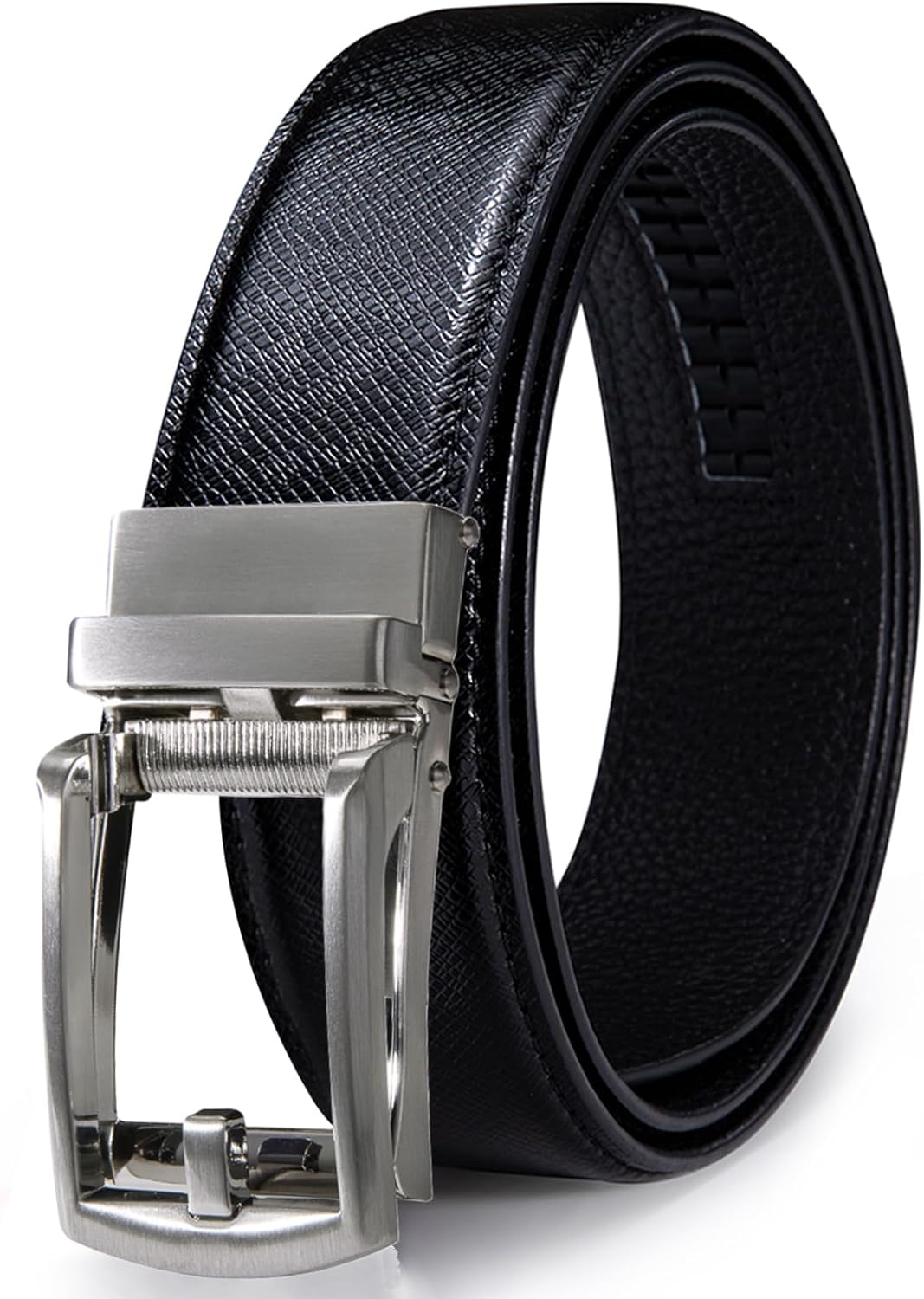 Dubulle Men's Ratchet Belt Gold/Black/Red/Green/Blue/White Automatic Buckle Business Casual Belt Gift - Adjustable Fit