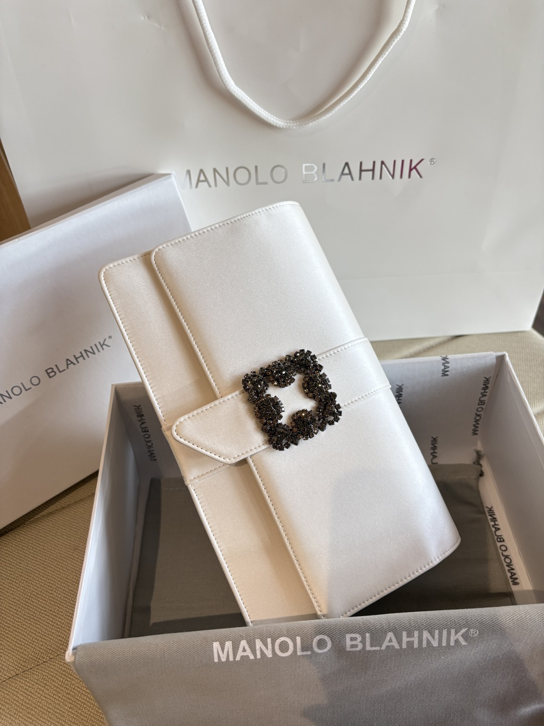 [TOP] MANOLO BLAHNIK Bag 12*24*6cm - White - 711 Luxury