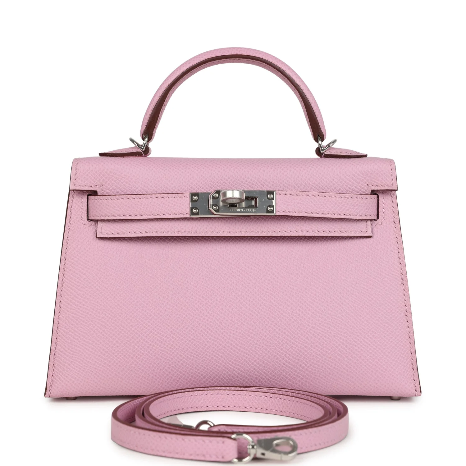 Hermes Kelly Sellier  Mauve Sylvestre Epsom Palladium Hardware