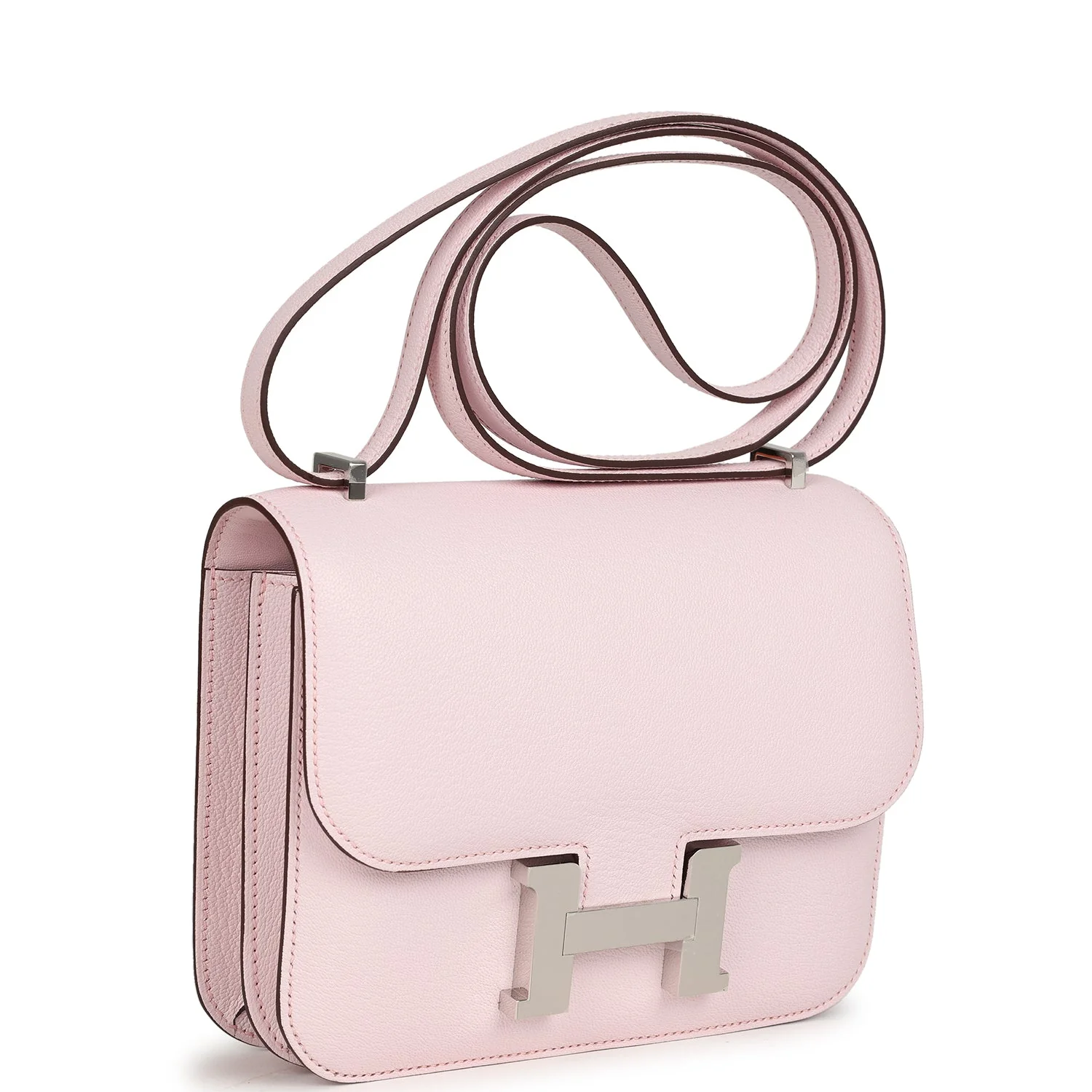 Hermes Constance Rose Darling Chevre Mysore Palladium Hardware