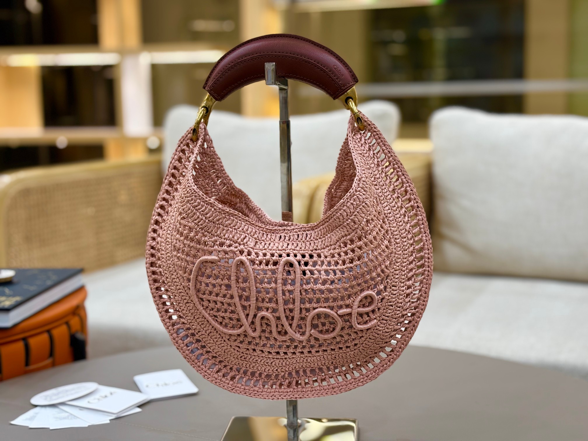 [TOP] Chloe Summer Banana Hobo Bag 36*21.5cm - Light Pink - 711 Luxury